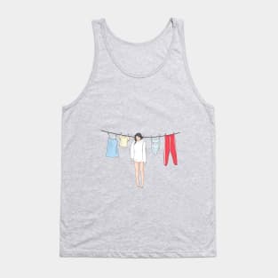 Both of them naughty play on the clothesline in the summer Tank Top